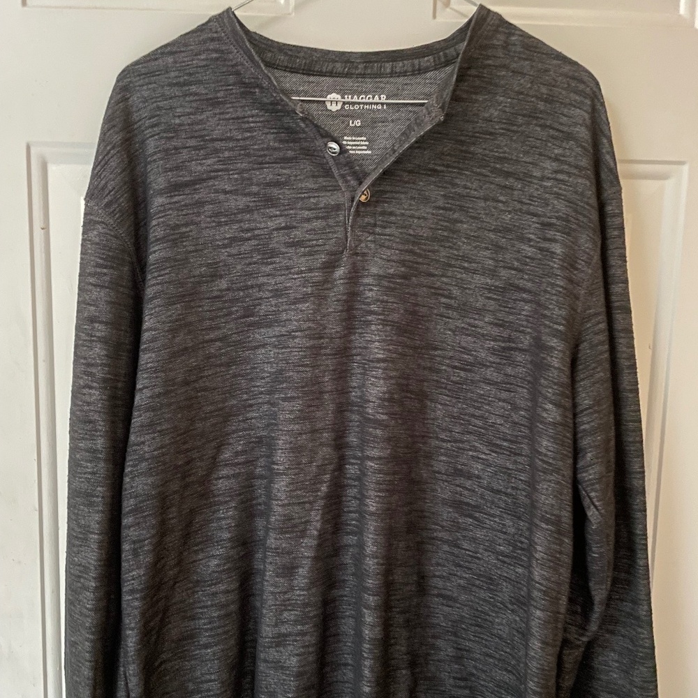 Men's Long Sleeve Dark Gray Casual Shirt